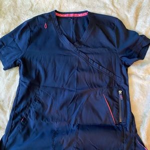 Koi Navy Blue scrub top